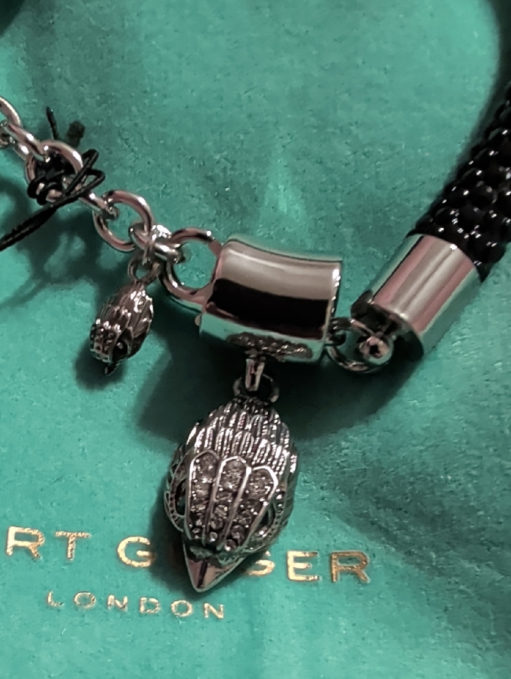 NWT Kurt Geiger Silver And Black Bracelet - Picture 2 of 3